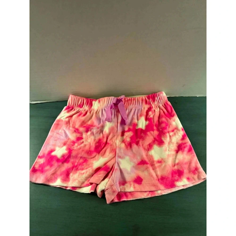 Saint Eve Sleepwear Set Girls XS 5/6 Pink Tie Dye Star 3pc NWT Hoodie Tee Shorts